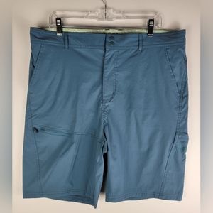 Reel Life Mens Blue Riptide Quick Dry Snap Button Outdoor Fishing Shorts Size XL